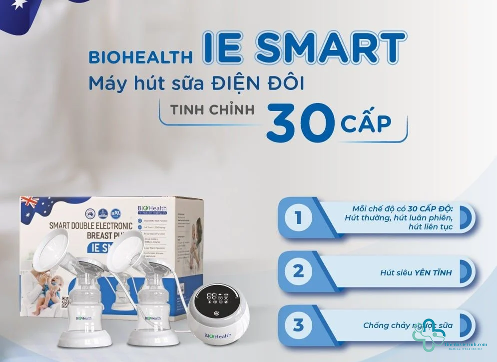 Máy hút sữa điện đôi Biohealth 30 cấp độ