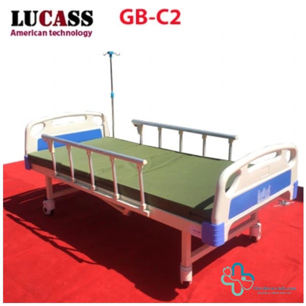 Giường y tế LUCASS tiêu chuẩn 2 tay quay kín   GB-C2: Nâng đầu, nâng chân, ( có bàn ăn )