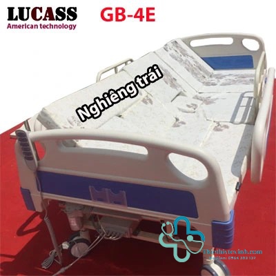 Giường y tế LUCASS đa năng GB-4E: nâng đầu, nâng chân, nghiêng trái, nghiêng phải, bô vệ sinh, chậu gội đầu, bàn ăn, cọc truyền