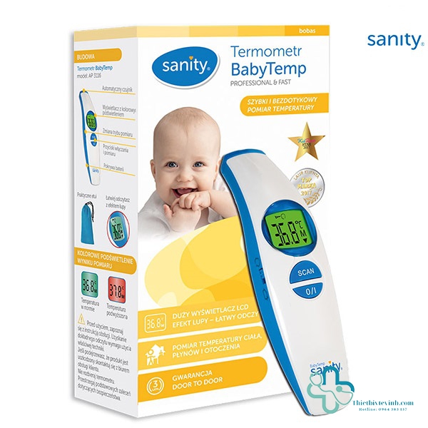 Nhiệt Kế Điện Tử Hồng Ngoại Đo Trán Sanity AP-3116 Chính Hãng Tại Thiết Bị Y Tế Vinh