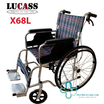 Xe lăn hợp kim nhôm nhẹ, rộng LUCASS X68L