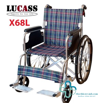 Xe lăn hợp kim nhôm nhẹ, rộng LUCASS X68L