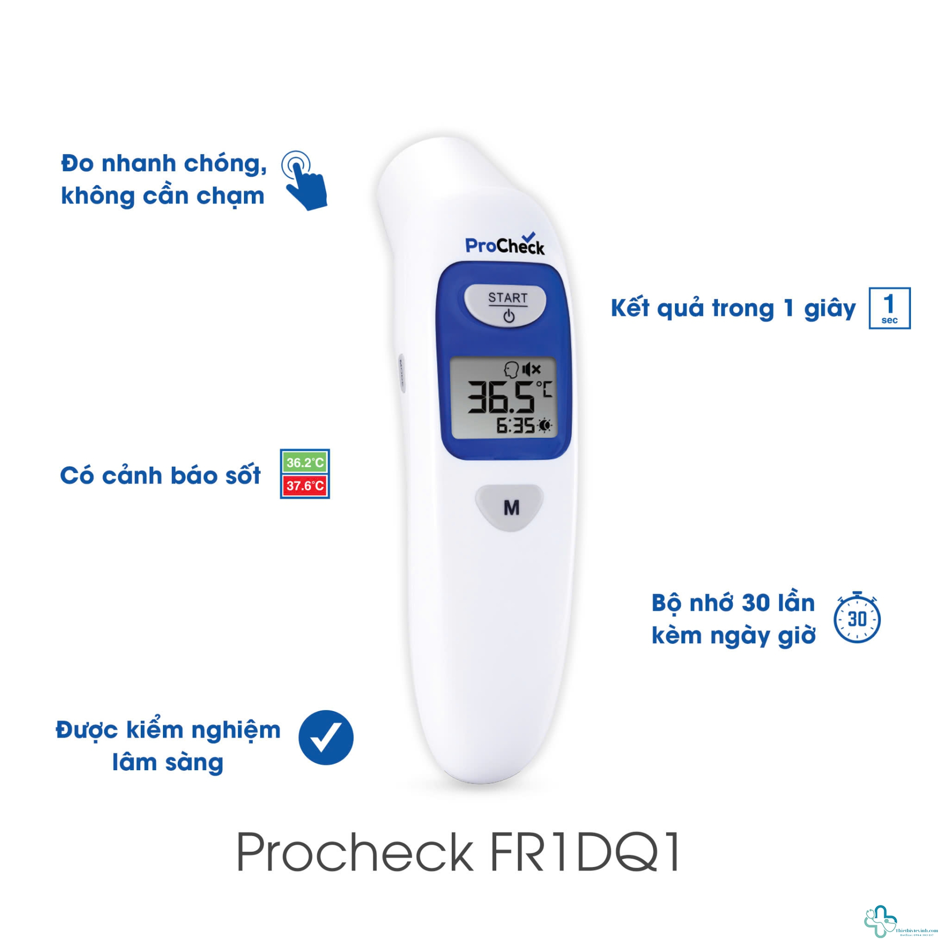 Nhiệt Kế Điện Tử Đo Trán Hồng Ngoại ProCheck FR1DQ1 – Giải Pháp An Toàn và Tiện Lợi