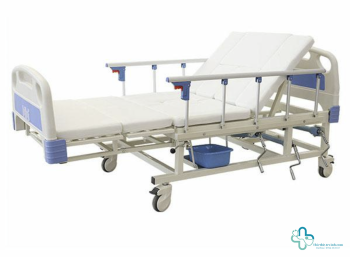 Giường y tế LUCASS đa năng 4 tay quay GB-C41: nâng đầu, nâng chân, nghiêng trái, nghiêng phải, bô vệ sinh, chậu gội đầu, bàn ăn, cọc truyền