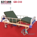 Giường y tế LUCASS 3 tay quay GB-C43: Nâng đầu, nâng chân, bô vệ sinh