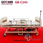 Giường y tế LUCASS kết hợp xe lăn GB-C243: Nâng đầu, nâng chân, gội đầu, xe lăn có bô vệ sinh