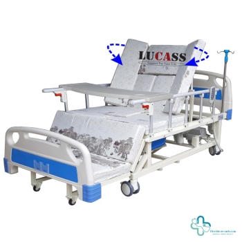 Giường y tế LUCASS đa năng GB-T5E: nâng đầu, nâng chân, nghiêng trái, nghiêng phải, bô vệ sinh, chậu gội đầu, bàn ăn, cọc truyền